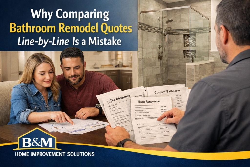 Bathroom remodeling consultation in Lancaster PA reviewing design options and finalized project scope